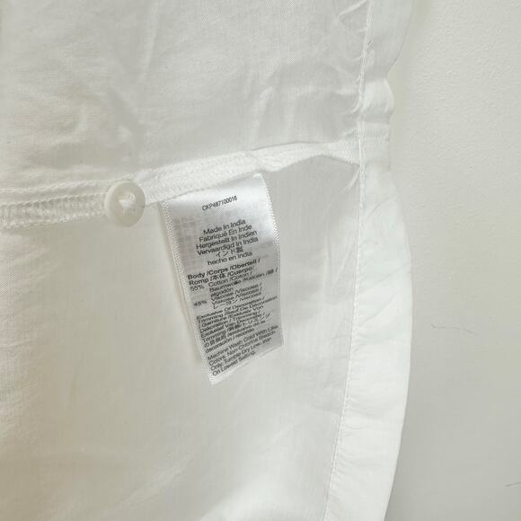 Madewell Shirred Long Sleeve Lightweight Flowy Blouse Cotton White Large NWT - Picture 11 of 15